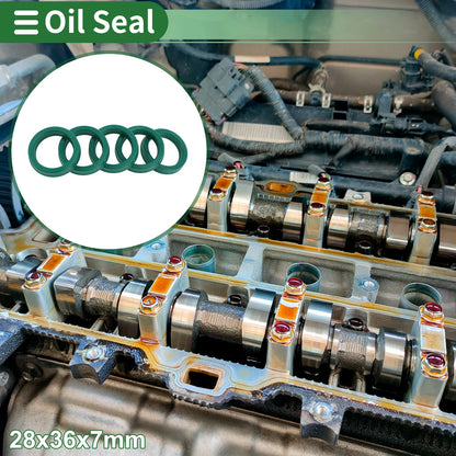 Oil Seal Rotary Shaft Seal TPU 28x36x7mm Green High Pressure 5 Pcs