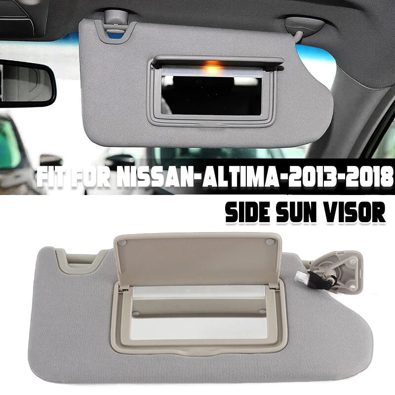 Gray Left Right Side Sun Visor Shade Cover for Nissan Altima (2013-2018)
