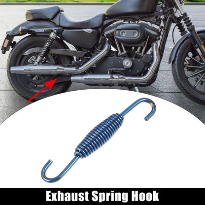 Universal Exhaust Pipe Spring Hook 68mm 2.68" Steel Blue for Motorcycle