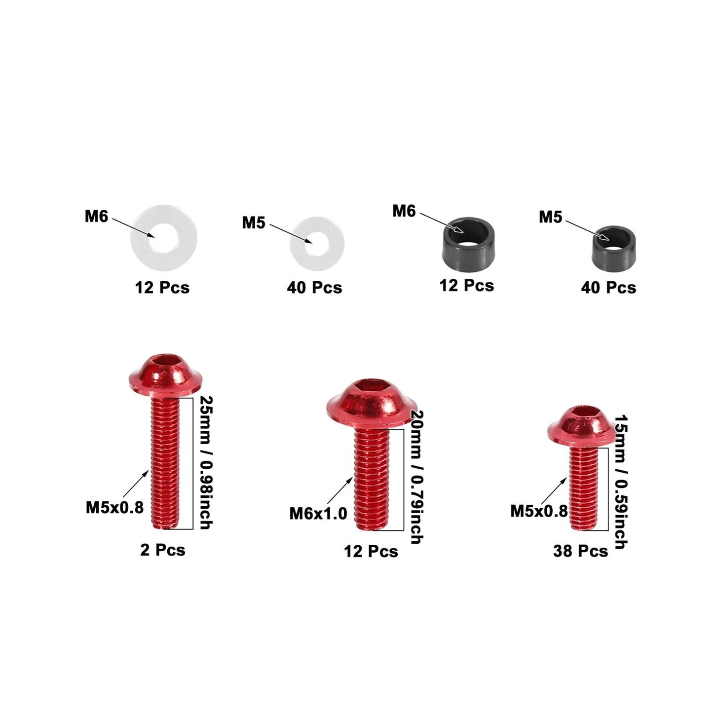 158pcs Windscreen Fairing Bolts Bodywork Screws for Motorcycle