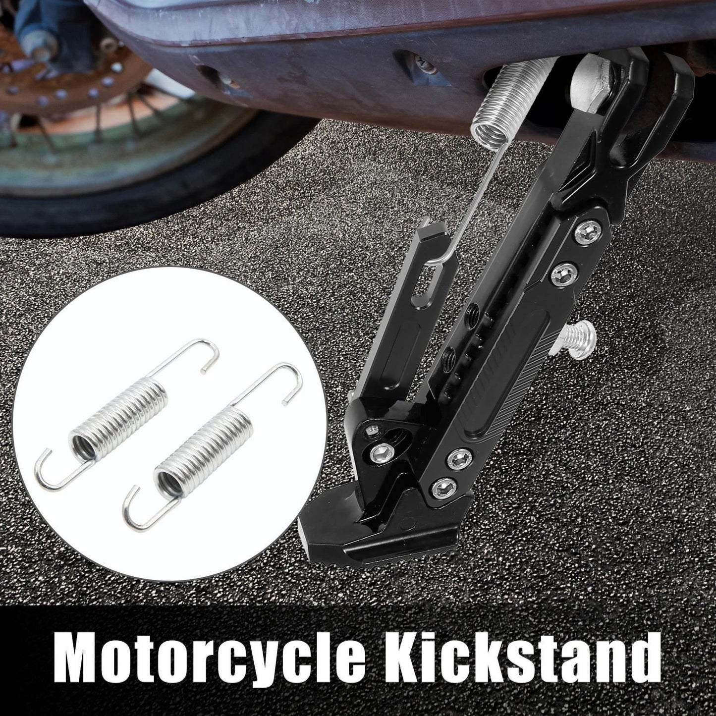 Silver Tone Motorcycle Kickstand Springs for Suzuki GS125