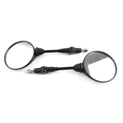 10mm Antifall Folding Round Rearview Mirror for Motorcycle 7/8" Handlebar