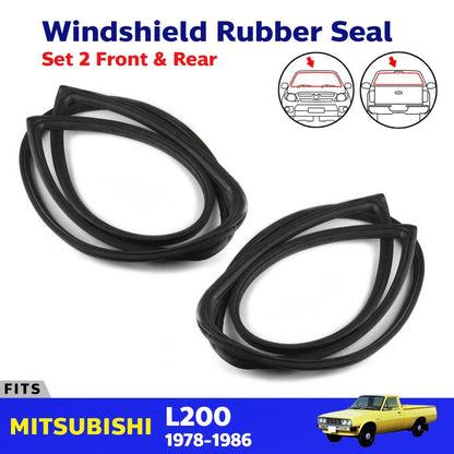 Windshield Glass Rubber Front+Rear Fits Mitsubishi L200 Express UTE 1978-86 D01