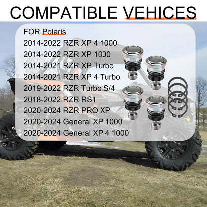 Upper Lower Front Ball Joints for Polaris RZR XP 1000/Turbo/S/4/RS1