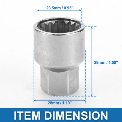 9/10" Wheel Lock Lugnut Anti-theft Screw Nut Removal Key Socket for Porsche