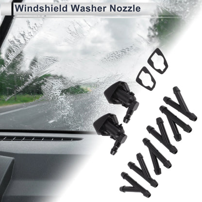 6 x Windshield Washer Nozzles & Hose Connectors for Ford (2013-2019)