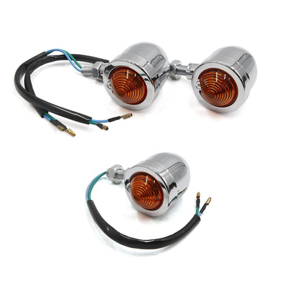 Yellow Chrome Motorcycle Turn Signal Lamps for Harley Davidson