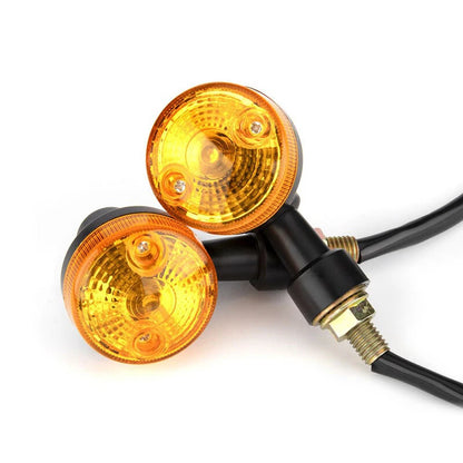 2 x LED Motorcycle Turn Signal Indicators Amber Blinker Lights for Universal Mini