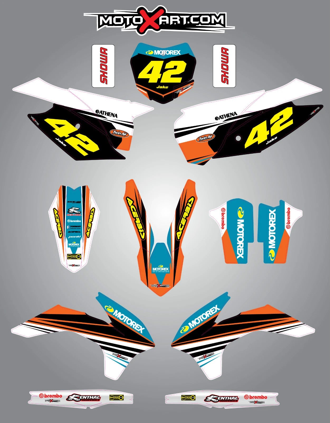Graphics Kit for KTM SX STRIKE STYLE Custom Name & Number (2013-2015)