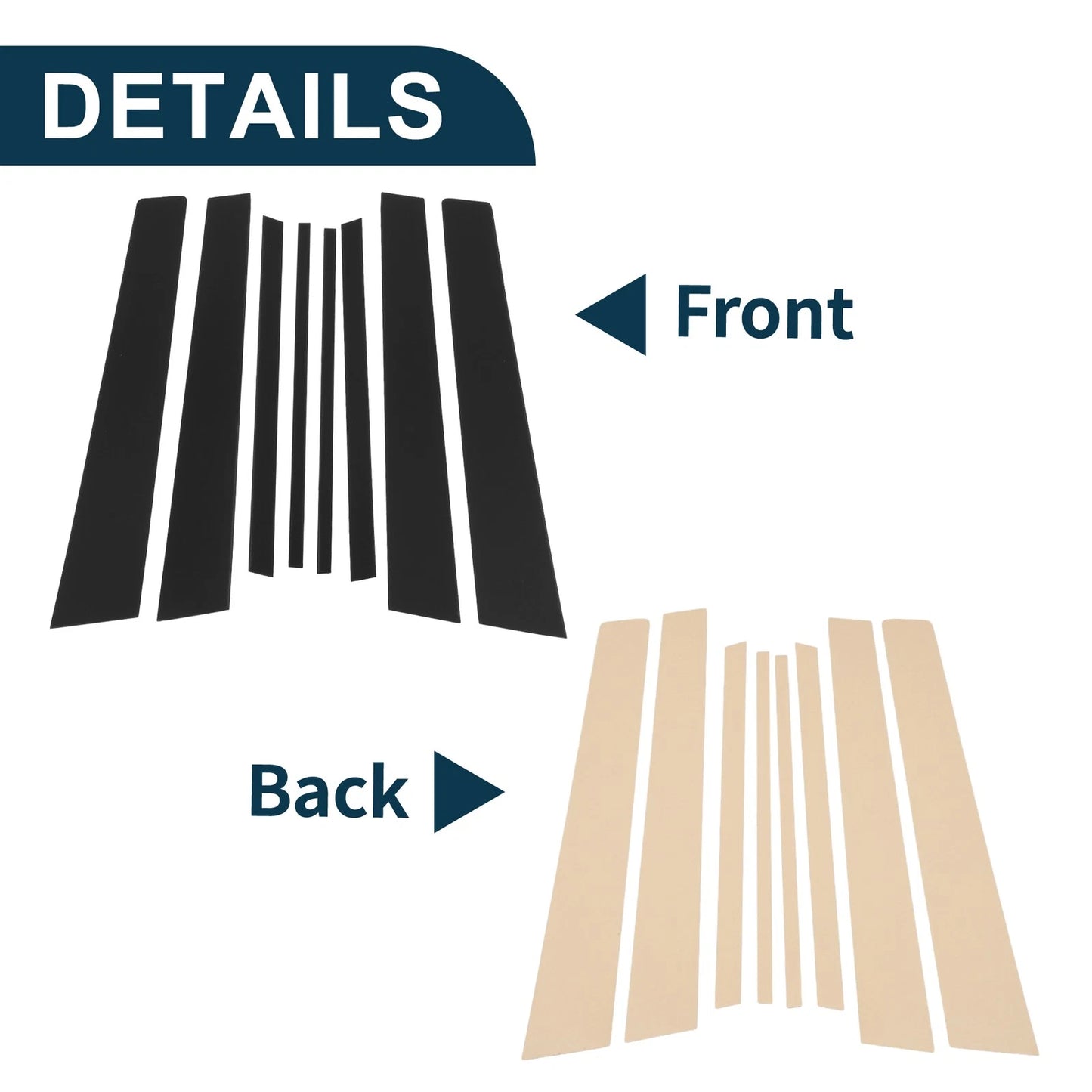 8 Pcs Door Pillar Window Trim for Toyota Rav4 (2007-2012) Black
