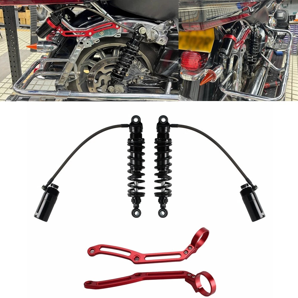 Remote Reservoir Shocks Mount Set for Harley Touring Road Glide Road King (2014-2023)
