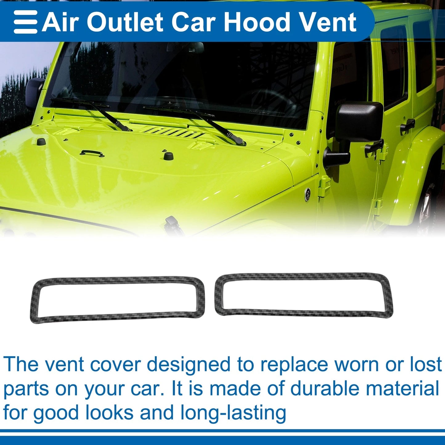 Hood Air Outlet Vent Cover Trim for Jeep Gladiator JT (2020-2023) 7 x Pcs