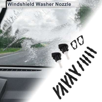Windshield Washer Nozzle for Dodge Black White 1 Set