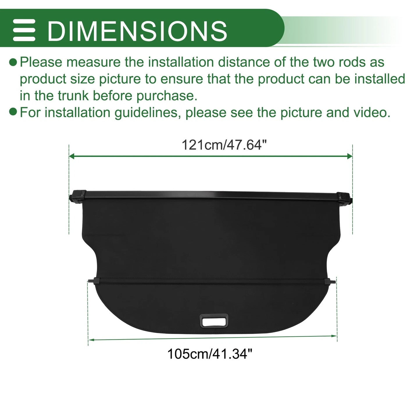 Trunk Retractable Cargo Cover for CHEVROLET Equinox EV (2024 - 2025) Black