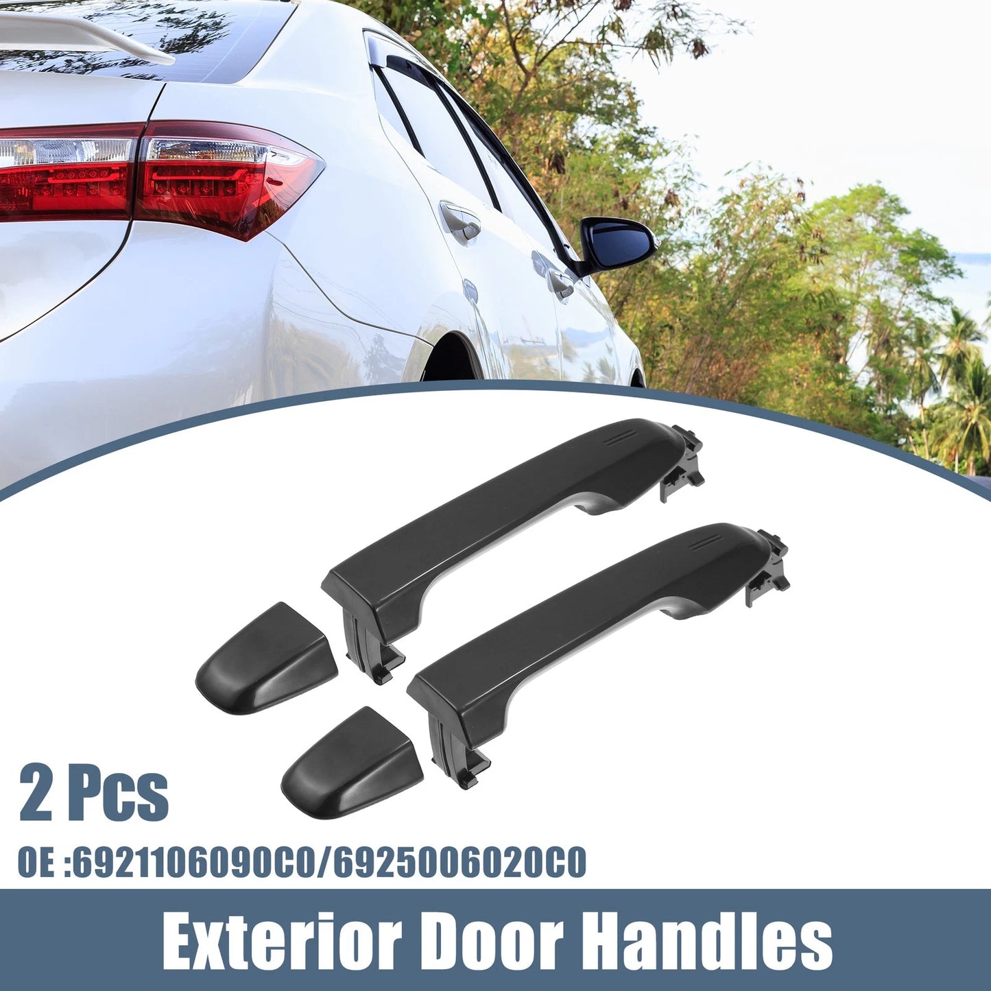 Exterior Door Handles / 2 x / Rear Left and Right for Toyota Camry (2012–2017)