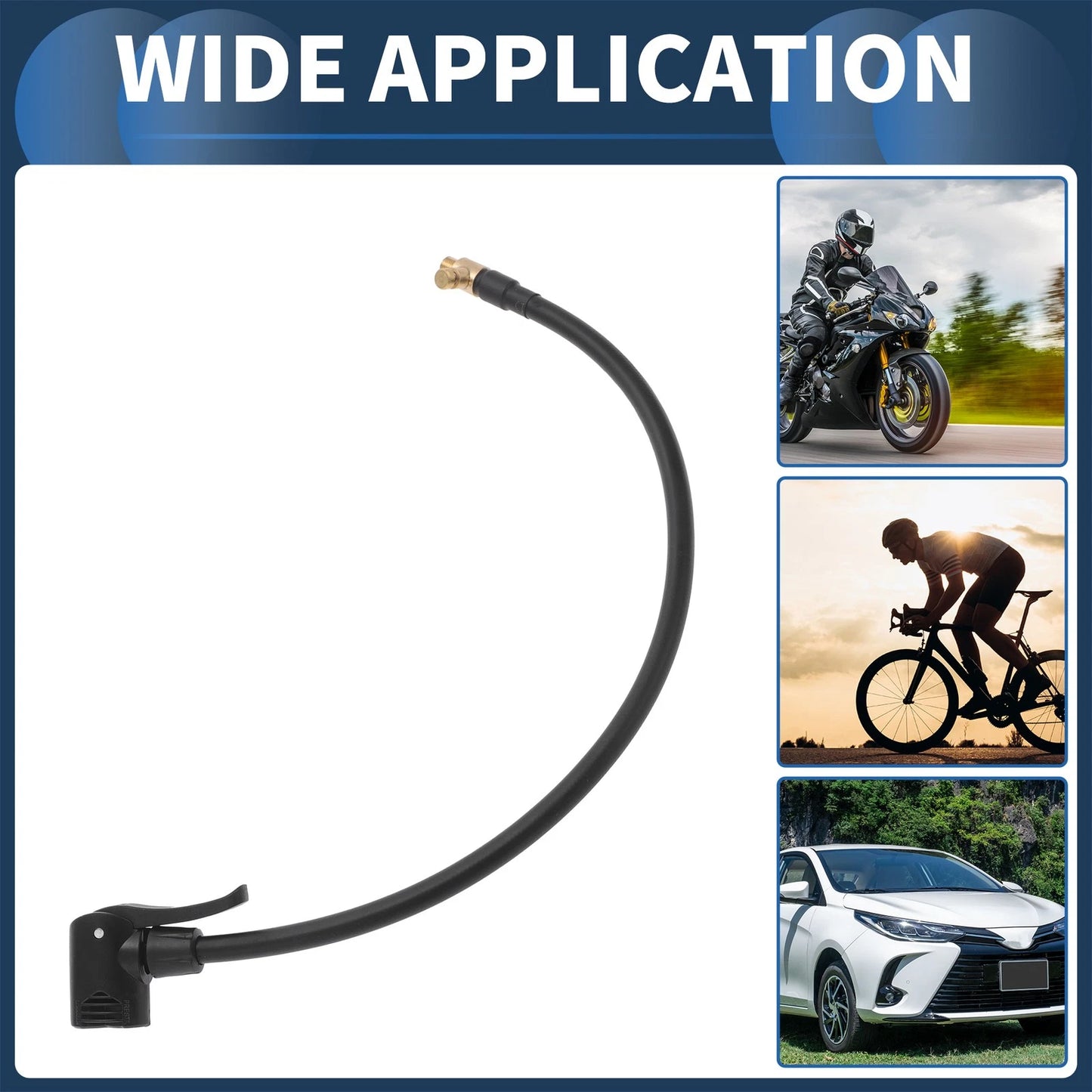 1pc 17.72" M8x0.8 Tire Inflator Extension Tube 0.305in 32TPI for Car Motorcycle