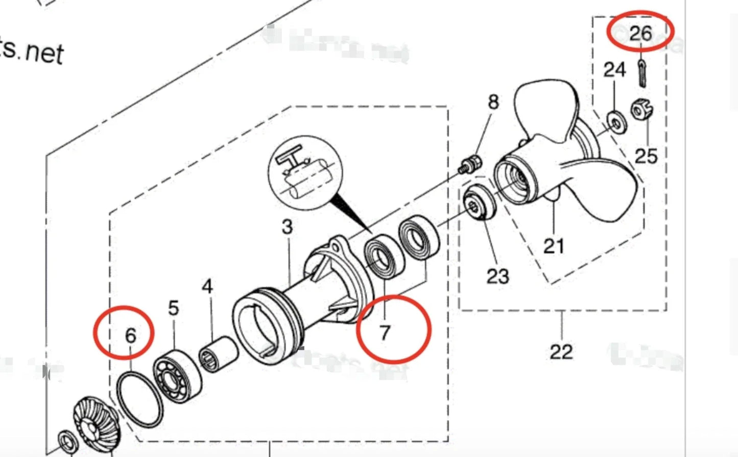 Tohatsu 25HP Lower Unit Seal Kit Oil Seals (MFS25)