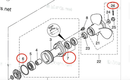 Tohatsu 25HP Lower Unit Seal Kit Oil Seals (MFS25)