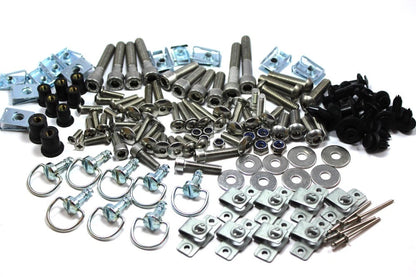 158 Piece Universal Race Track Pack Fairing Bolts Fixings Dzus for Motorcycle