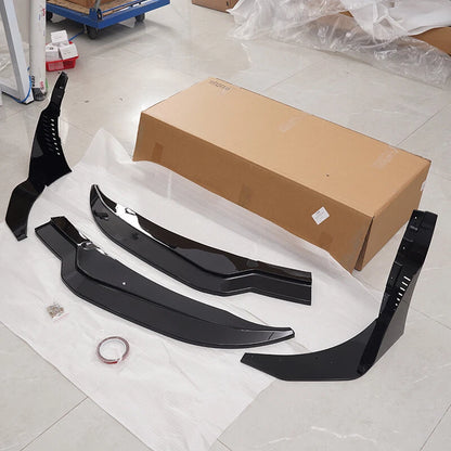 Gloss Black Front Lip Splitter & Side Winglets for 2014-2019 Corvette C7 Z06