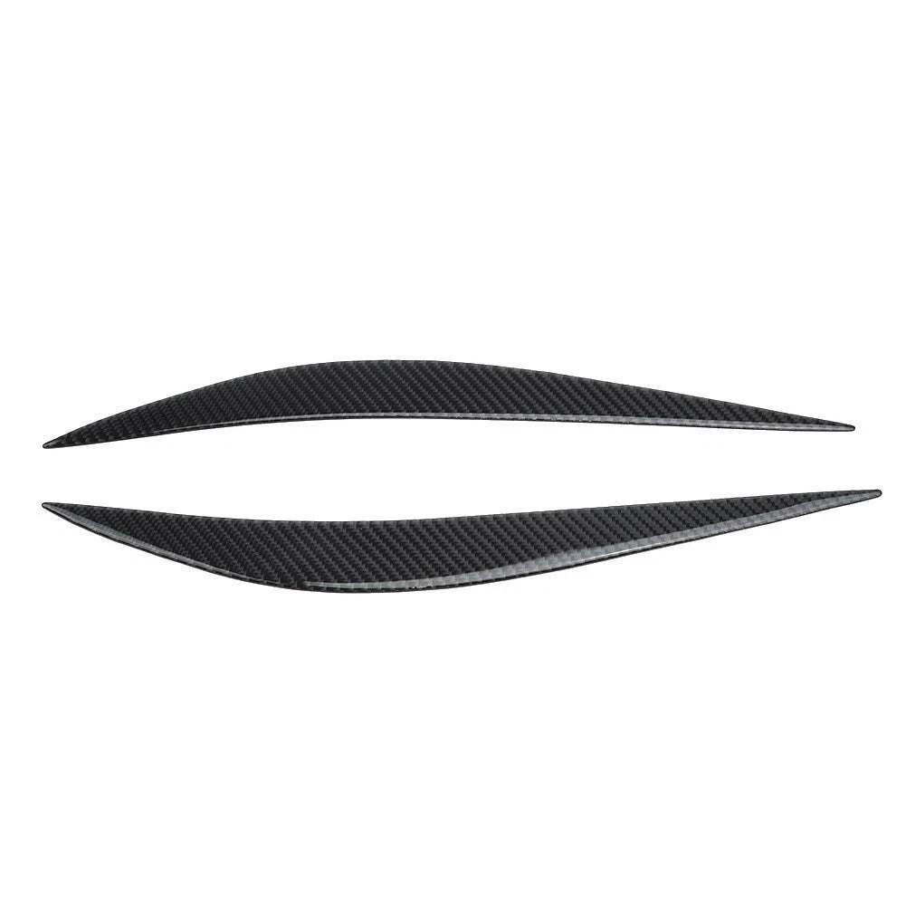 Vehicle Headlight Eye Lid Cover 2 x Carbon Fiber Black