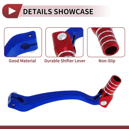 Folding Gear Shifter Lever for Kayo T6 Blue Red Silver Tone