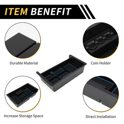 Full Center Console Organizer Tray for Chevy Silverado 1500 GMC Black Blue