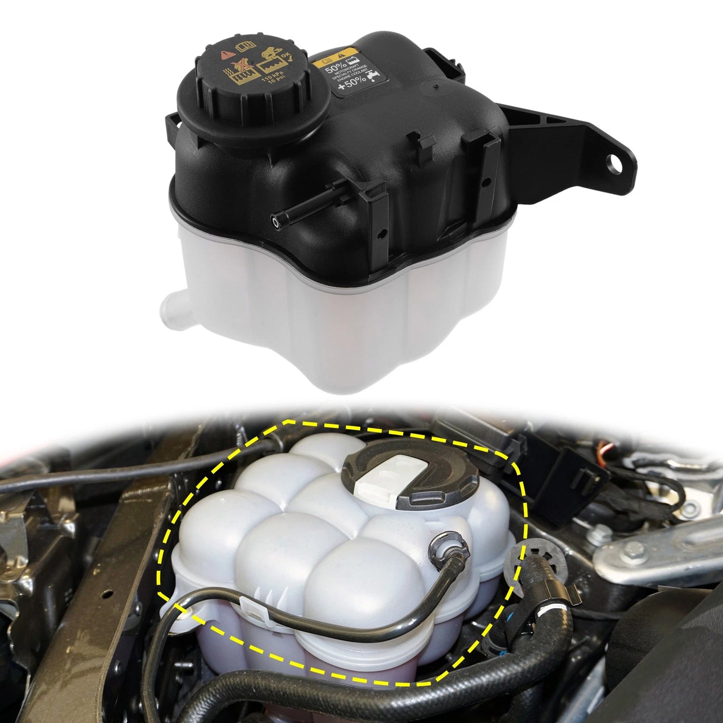 Coolant Radiator Reservoir Tank with Cap for Ford Explorer (2016-2018)