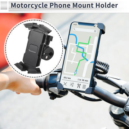 Motorcycle Phone Mount Holder for Handlebar Mount 4.7-6.8 Phones Black