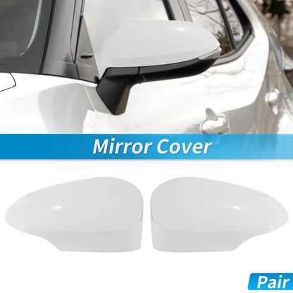 White ABS Wing Door Rearview Mirror Covers for Toyota Yaris (2012-2019)