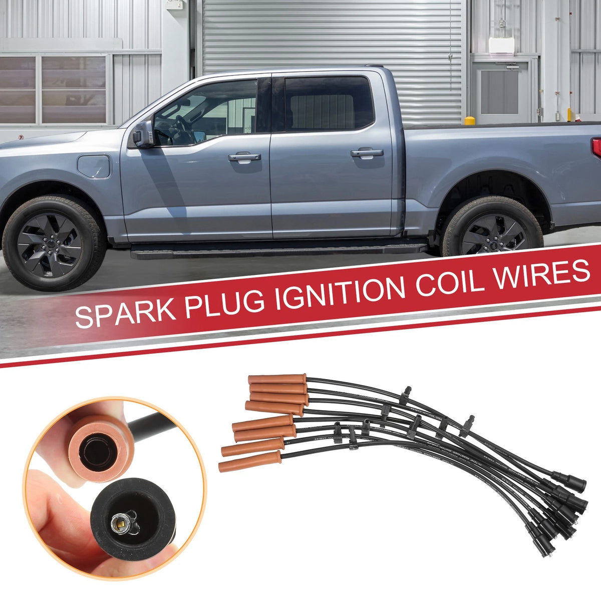 8 Pcs Spark Plug Wire Ignition Coil Cables for Ford F-150 F-250 E-350 Super Duty