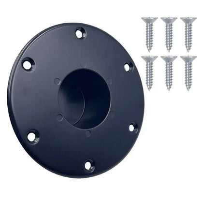 Black Aluminum Table Leg Base for RV Boat with Round Flush Mount Design