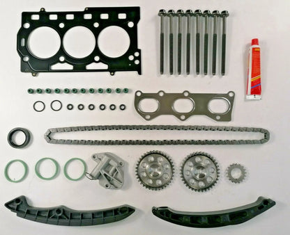 Head Gasket Bolts Valves Timing Chain for Polo Fabia Ibiza Roomster 1.2 12V