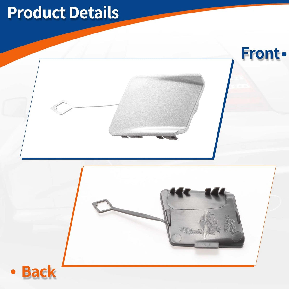 Rear Tow Hook Cover for BMW 5-Series F10 (2010-2017) Titan Silver