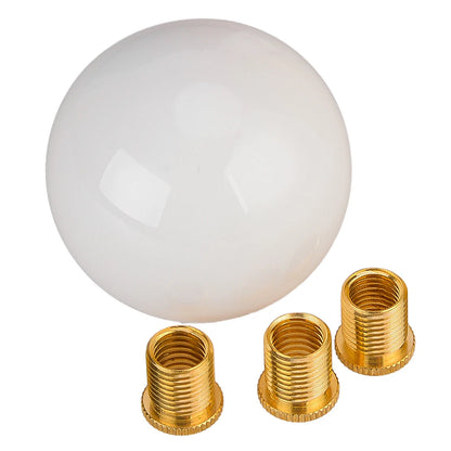 Acrylic Glossy White Round Ball Shift Knob for Manual Gear Shifter (Universal)