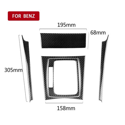 Carbon Fiber Center Console Gear Shift Cover Trim For Benz C-Class W204 07-13