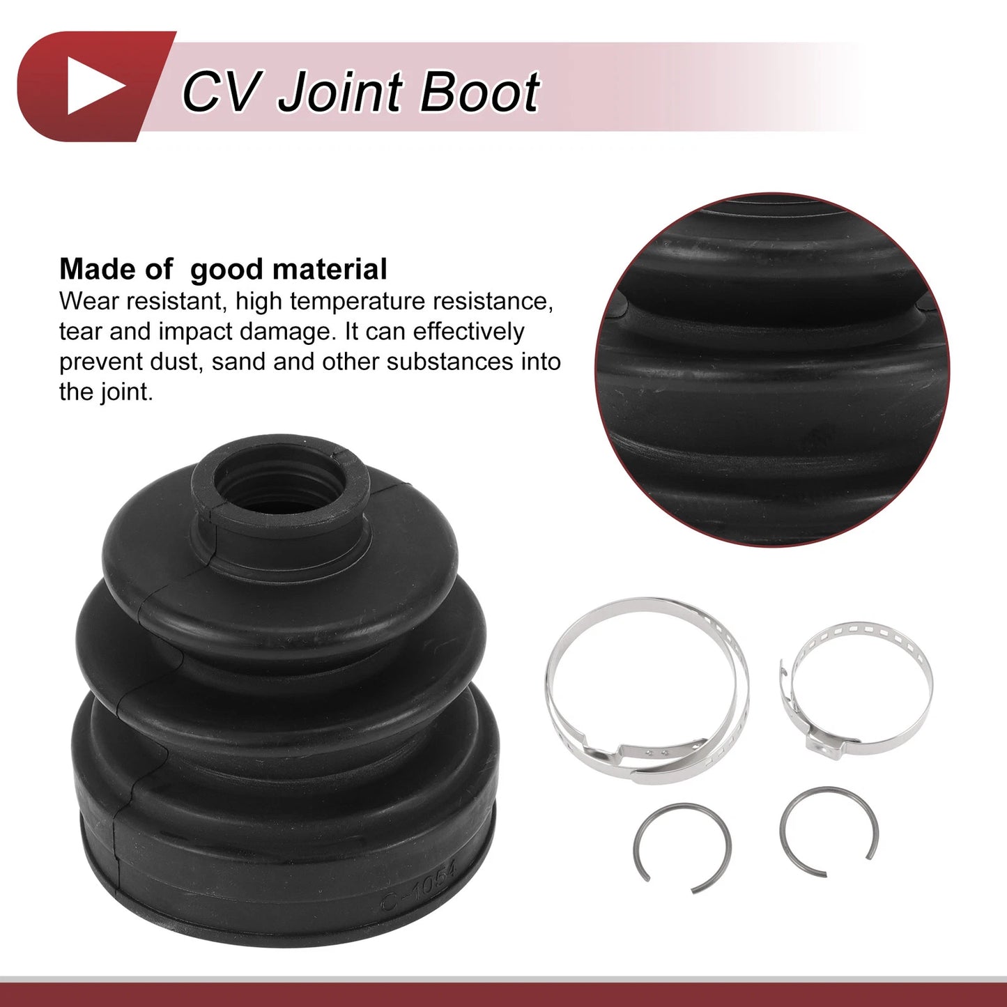 Inner CV Joint Boot Kit w/ Clamps for Mitsubishi Montero (2001-2006)