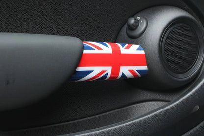 Pair Union Jack Interior Door Handle Knob Cover for Mini Cooper R55 R56 R57 R58