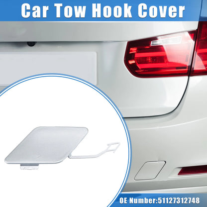 Rear Bumper Tow Hook Eye Hole Cover for BMW 3 F30 (2012-2015) Silver Tone