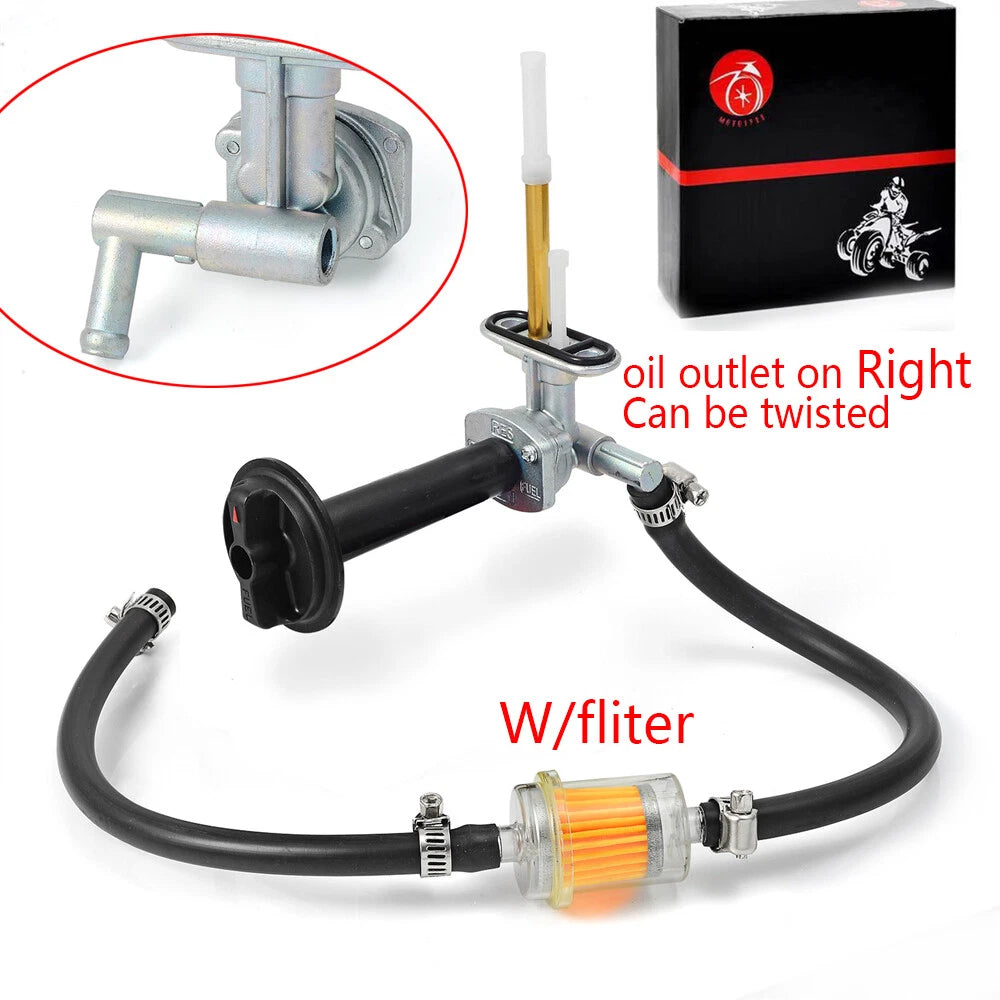 Fuel Valve Petcock W/ Filter Lever Screw for Kawasaki Prairie 360 (1999-2006)