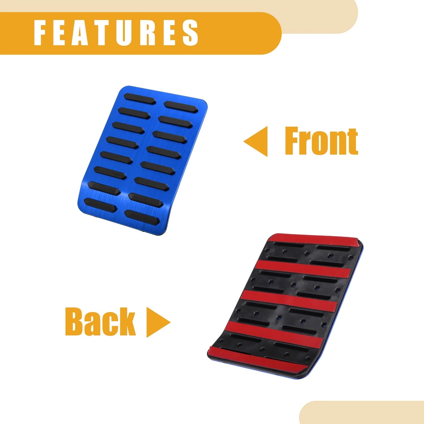 Foot Rest Pedal Cover Pad for Ford F-150 (2015-2023) Black Blue