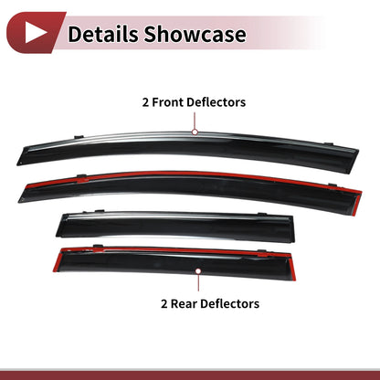 Window Deflectors for Honda Fit Side Window Vent Visors Black 2009-2014