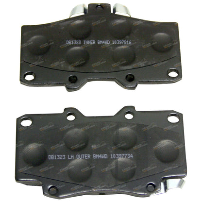 Front Slotted Disc Brake Rotors + Pads for Toyota Prado (1996-2002)