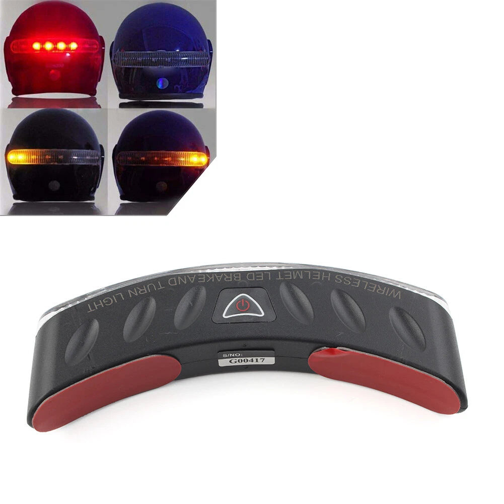 Wireless LED Helmet Mount Turn Signal & Brake Light for Custom Motorcycle
