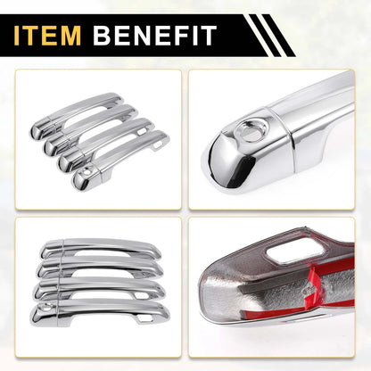 4pcs Chrome Silver Exterior Door Handle Covers for Toyota 4Runner (2010-2019)