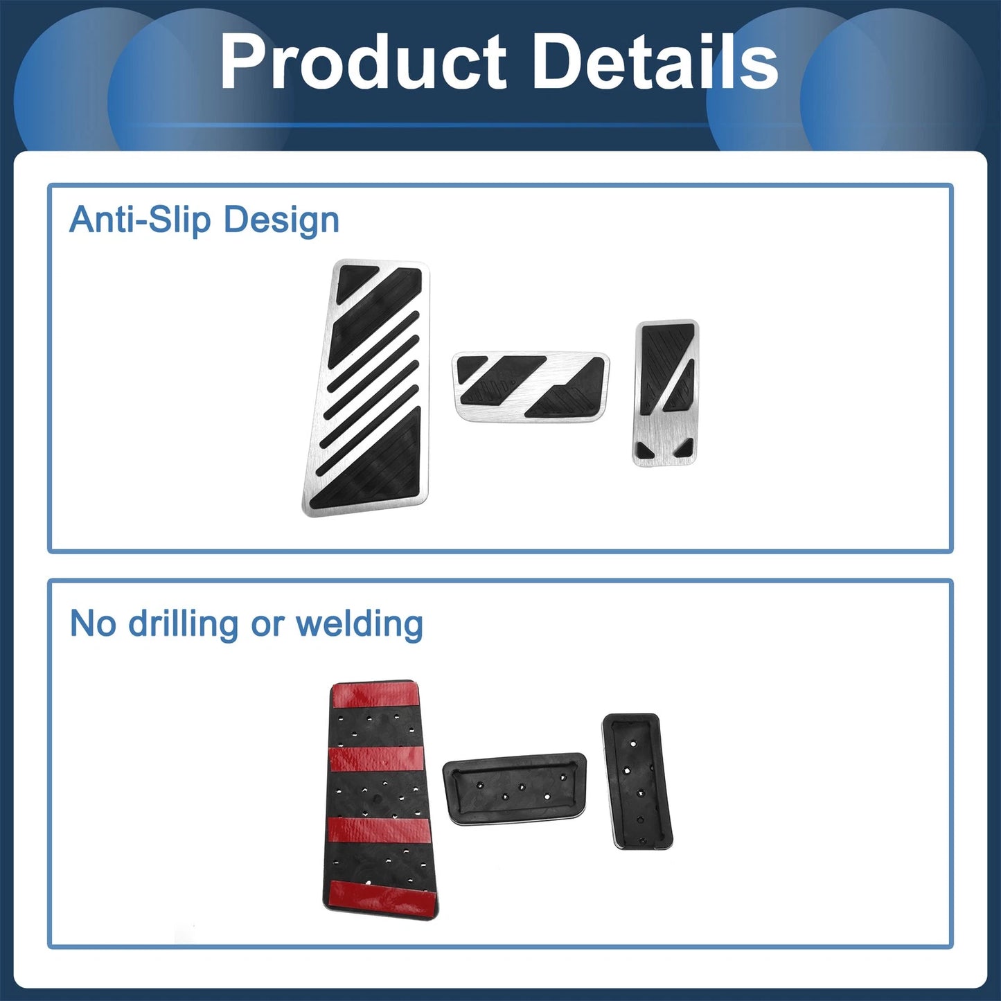 3 x Automatic Foot Accelerator Pedal Covers for Ford Ranger