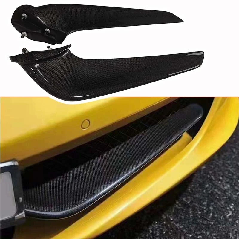 Carbon Fiber Side Front Bumper Lip Cover Trim Fit For Ferrari F458 2011-2015