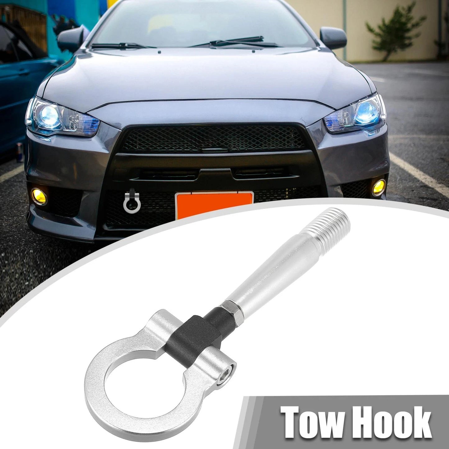 Racing Car Tow Hook Screw On Round Ring for Mitsubishi Lancer EVO X (2008-2015)