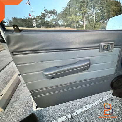 Grey Interior Door Panel Pair + Clips for Toyota Hilux UTE (1983-1988)