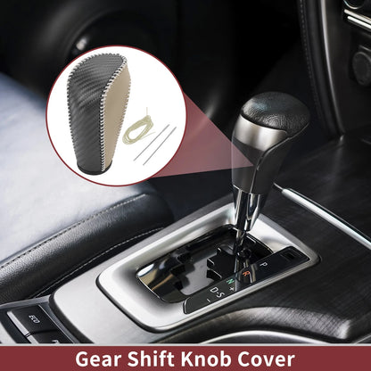 Car Gear Shift Knob Cover for Ford Fiesta (2009-2012) - 1 x Black Beige